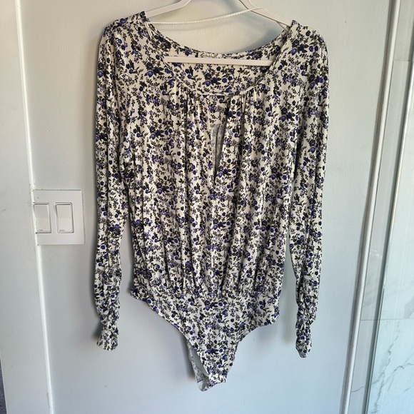 Intimately Free People Kaya  Floral Print Bodysuit sz L - Picture 2 of 6